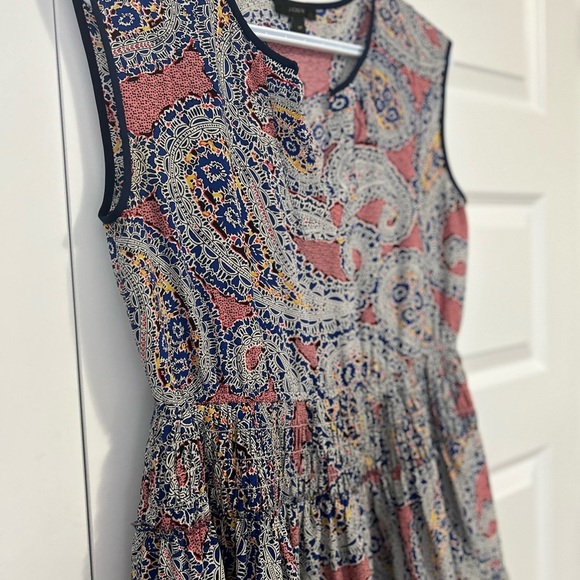 J. Crew 100% Silk Paisley Smocked Waist Mini Dress - Picture 3 of 9